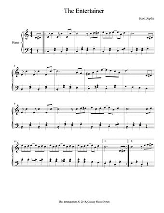 the entertainer sheet music piano